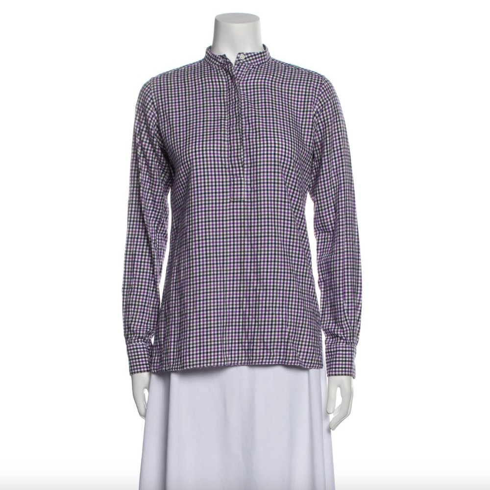 Ann Mashburn Plaid Button up Top